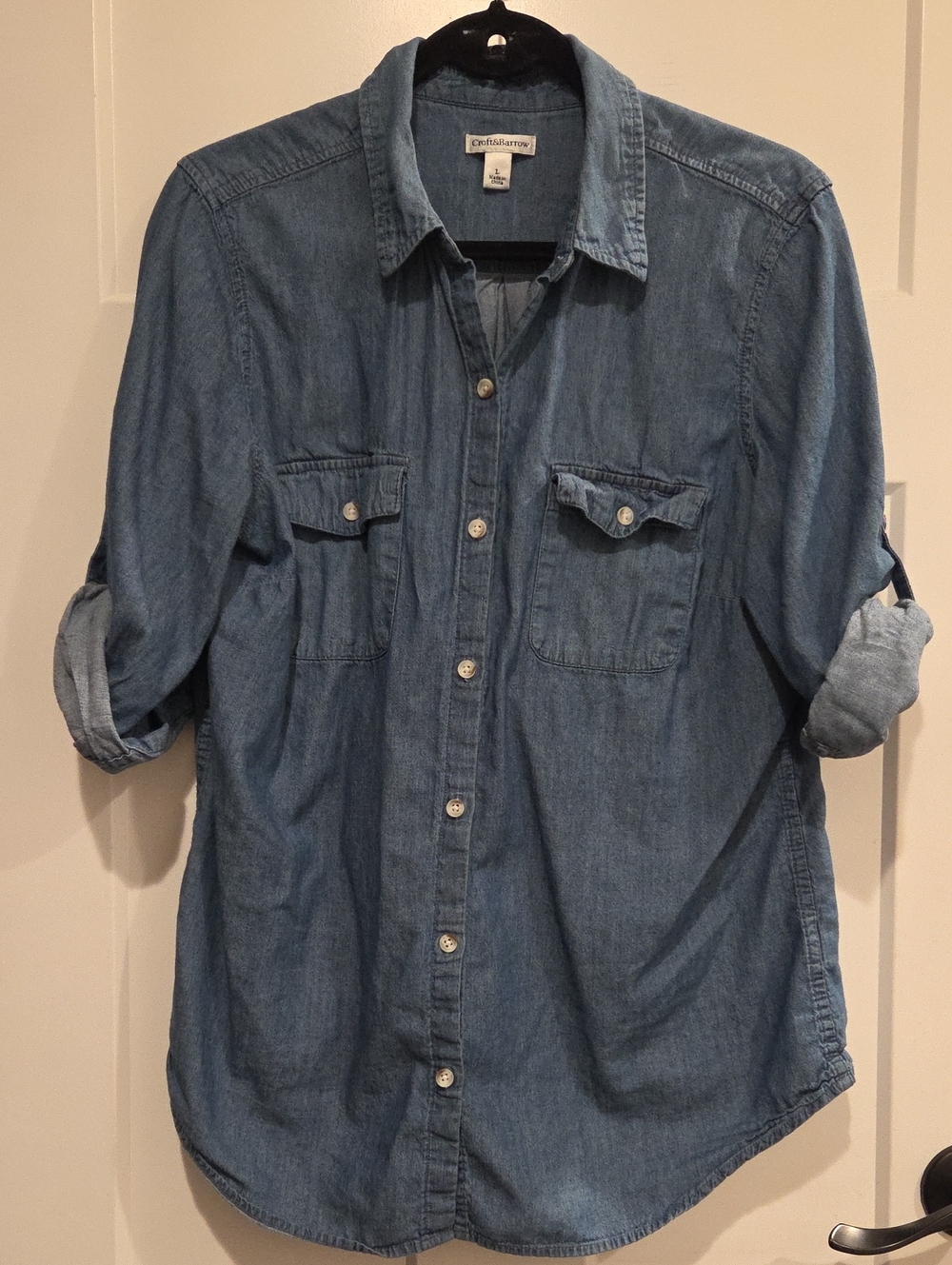 Kirkland Signature Light Blue Denim Button-Down Shirt